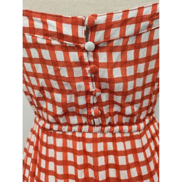 Auguste The Label Orange Gingham Paneled Maxi Dress sz 4 Prairie Cottagecore - Picture 8 of 10